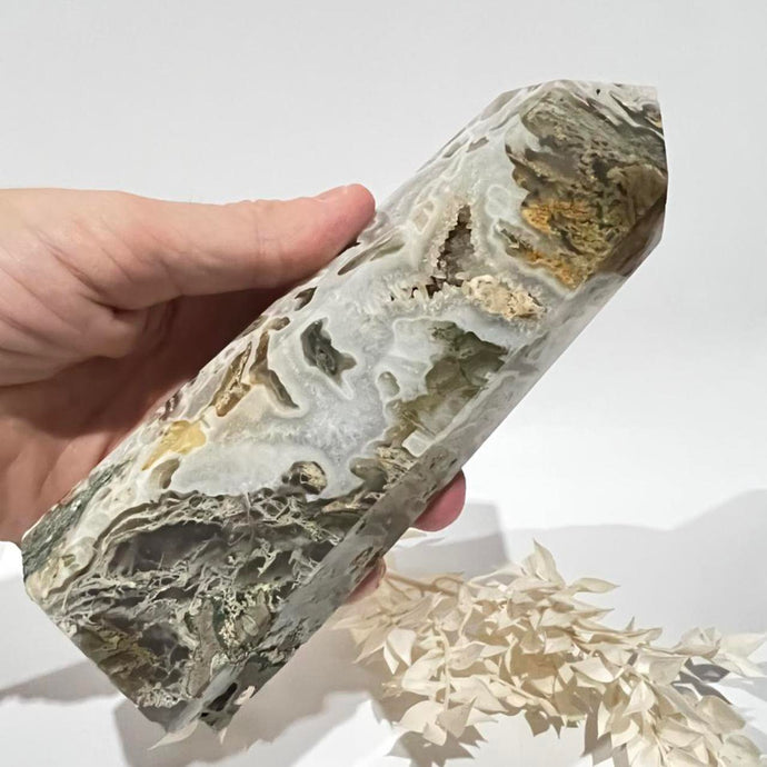 Moss Agate Crystal Tower Point Generator