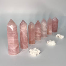 Load image into Gallery viewer, Rose Quartz Crystal Tower Point Generator
