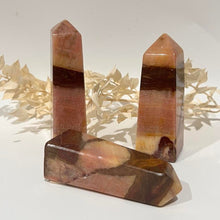 Load image into Gallery viewer, Peach Calcite Crystal Tower Point Generator
