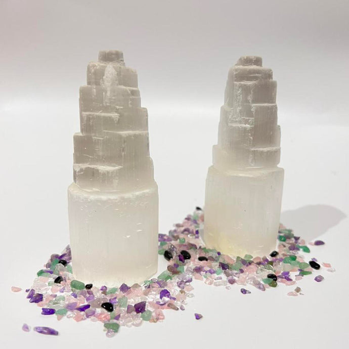 Golden Selenite Crystal Medium Tower