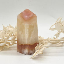 Load image into Gallery viewer, Pink Aragonite Crystal Tower Point Obelisk Pink Crystal Tower
