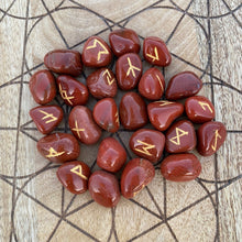 Load image into Gallery viewer, Red Jasper Tumble Stone  Runes Crystal Rune Set
