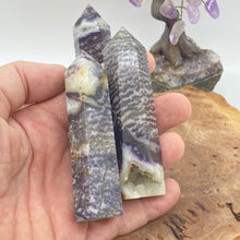 Load image into Gallery viewer, Purple Zebra Stone Jasper Crystal Tower Point Generator
