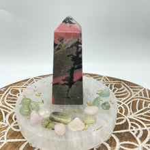 Load image into Gallery viewer, Rhodonite Crystal Tower Point Generator
