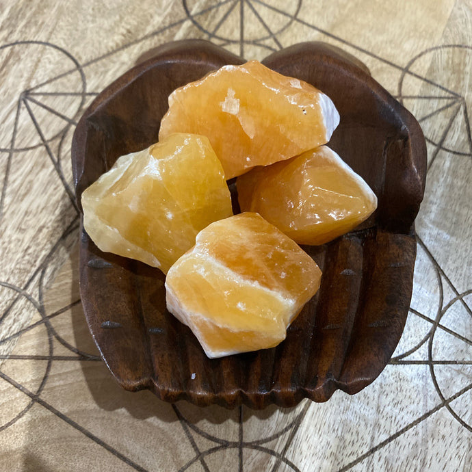 Orange Calcite Raw Crystal Rock