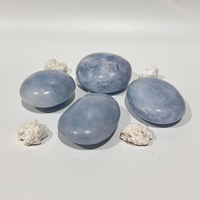 Blue Calcite Crystal Palm Stone Palmstone