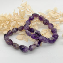 Load image into Gallery viewer, Amethyst Crystal Tumbled Stone Bracelet
