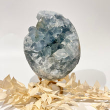 Load image into Gallery viewer, Celestite Crystal Cluster Specimen Raw Crystal Blue crystal
