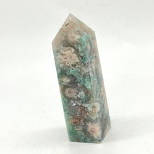 Load image into Gallery viewer, Green  Flower Agate Crystal Tower Point Generator
