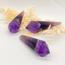 Load image into Gallery viewer, Amethyst Double Terminated Quartz Crystal Point Tower
