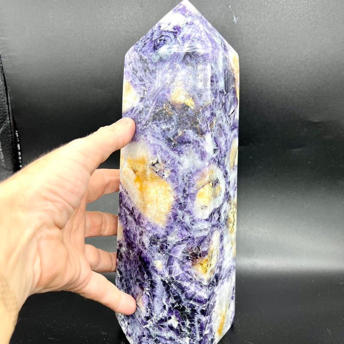 Natural Fluorite Pattern Crystal Tower Crystal Point Obelisk Specimen Gift