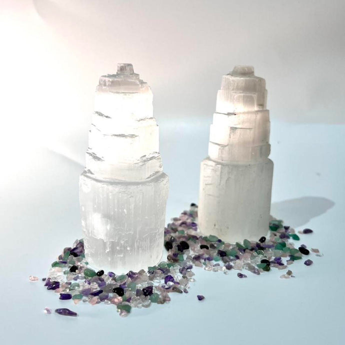 Selenite Crystal Medium Tower Raw Selenite Crystal Tower