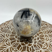 Load image into Gallery viewer, Black Tourmaline in Quartz Sphere Crystal Ball
