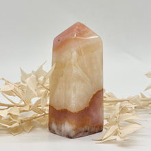 Load image into Gallery viewer, Pink Aragonite Crystal Tower Point Obelisk Pink Crystal Tower
