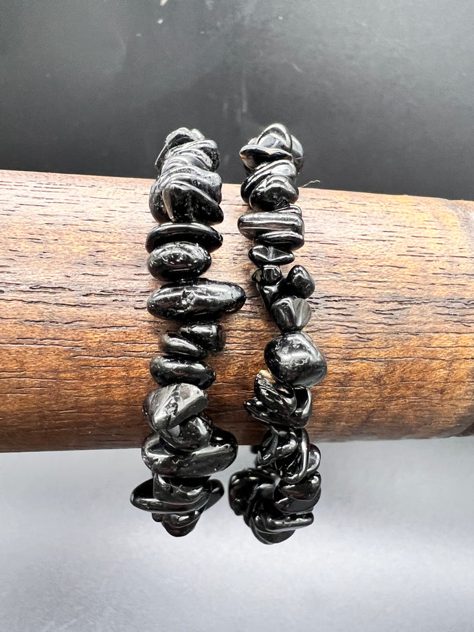 Black Tourmaline Crystal chip bracelet