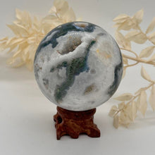 Load image into Gallery viewer, Moss Agate Crystal Sphere Crystal Ball
