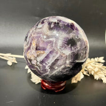 Load image into Gallery viewer, Dream Amethyst Chevron Amethyst Crystal Sphere Metaphysical, Crystals, Healing, Stone Sphere
