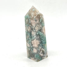 Load image into Gallery viewer, Green  Flower Agate Crystal Tower Point Generator
