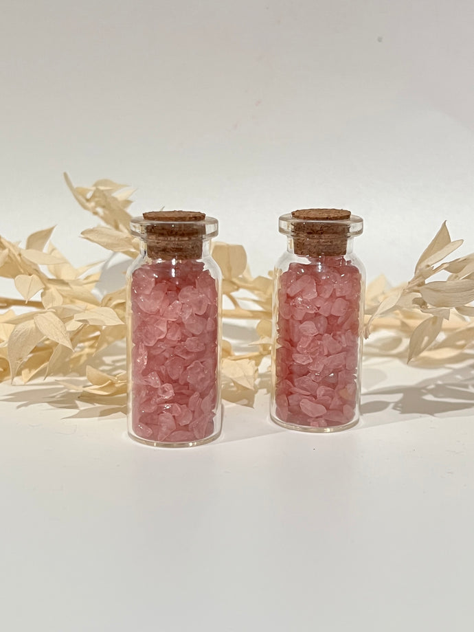 Rose Quartz Crystals Crystal Chips Magic Gift - One Jar