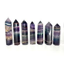 Load image into Gallery viewer, Rainbow Fluorite Crystal Tower Point Generator Gift for Her
