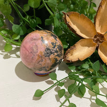 Load image into Gallery viewer, Rhodonite Crystal Sphere Metaphysical, Crystals, Healing, Stone Sphere
