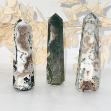 Load image into Gallery viewer, Tree Agate Druzy Crystal Tower Point Generator  Crystal
