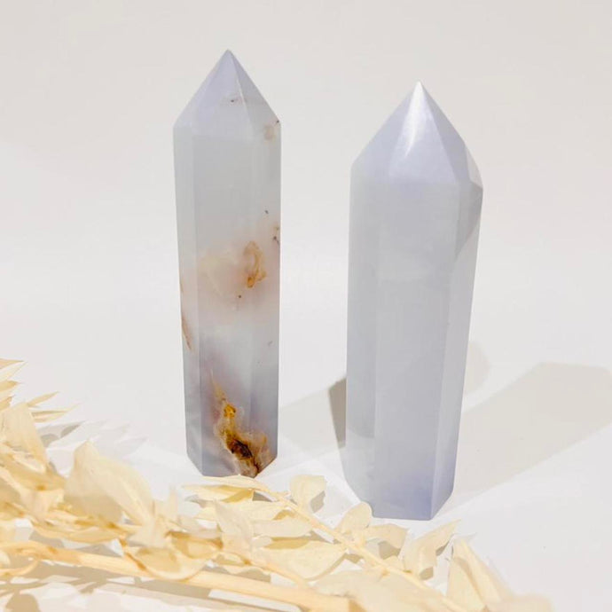 Blue Chalcedony Crystal Tower Point Generator