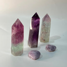 Load image into Gallery viewer, Rainbow Fluorite Crystal Tower Point Generator
