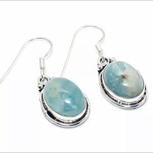 Load image into Gallery viewer, Modern Design AquaMarine   Gemstone 925 Sterling Silver Jewellery  Drop Earrings Gift for Her
