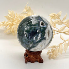 Load image into Gallery viewer, Moss Agate Crystal Sphere Crystal Ball
