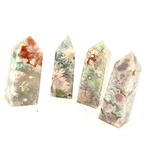 Load image into Gallery viewer, Green  Flower Agate Crystal Tower Point Generator
