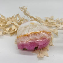 Load image into Gallery viewer, Pink Aragonite Crystal Heart Pink Crystal
