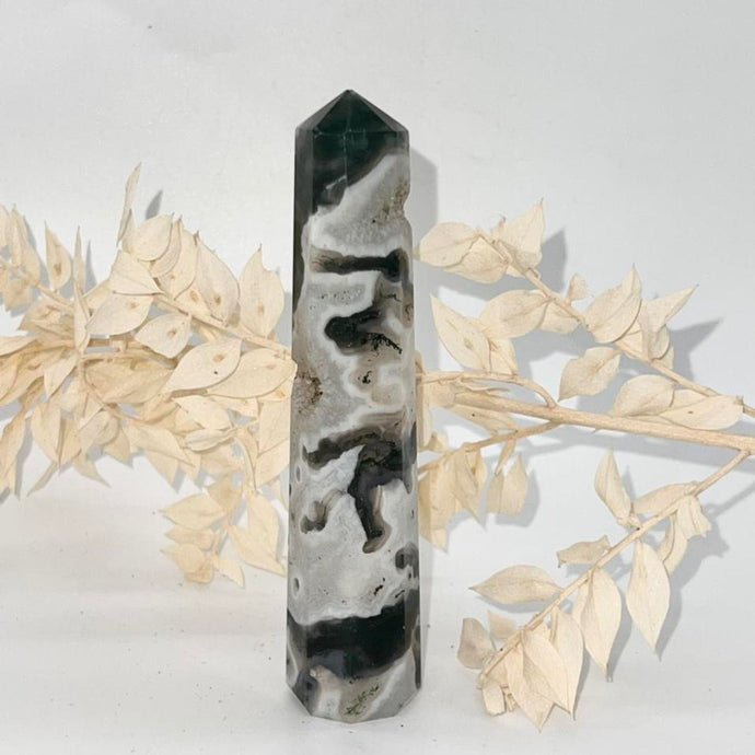 Tree Agate Druzy Crystal Tower Point Generator  Crystal