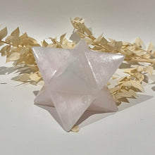 Load image into Gallery viewer, Mangano Calcite Crystal Merkaba Carving Pink Crystal
