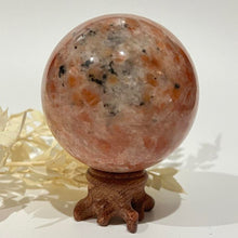 Load image into Gallery viewer, Sunstone Crystal Sphere Crystal Ball Orange Stone Crystal
