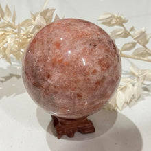 Load image into Gallery viewer, Sunstone Crystal Sphere Crystal Ball Orange Stone Crystal
