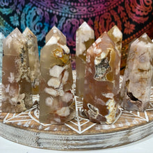 Load image into Gallery viewer, Small Flower Agate Crystal Tower Point Generator
