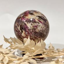 Load image into Gallery viewer, Pegmatite Crystal Sphere ~ Smokey Quartz, Lepidolite, Lithium, Pink Tourmaline Crystal Ball
