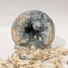 Load image into Gallery viewer, Celestite Crystal Cluster Specimen Raw Crystal Blue crystal
