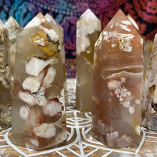 Load image into Gallery viewer, Small Flower Agate Crystal Tower Point Generator
