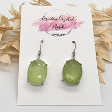 Load image into Gallery viewer, Modern Design Prenhite Gemstone 925 Sterling Silver Jewellery  Drop Earrings Gift for Her
