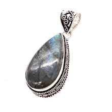 Load image into Gallery viewer, Vintage Labradorite Gemstone 925 Sterling Silver Jewellery Pendant Gift for Her
