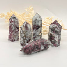 Load image into Gallery viewer, Plum Blossom Pink Tourmaline Crystal Tower Point Generator
