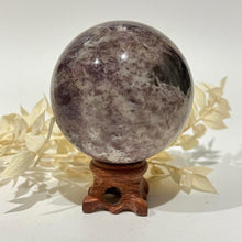 Load image into Gallery viewer, Pegmatite Crystal Sphere ~ Smokey Quartz, Lepidolite, Lithium, Pink Tourmaline Crystal Ball
