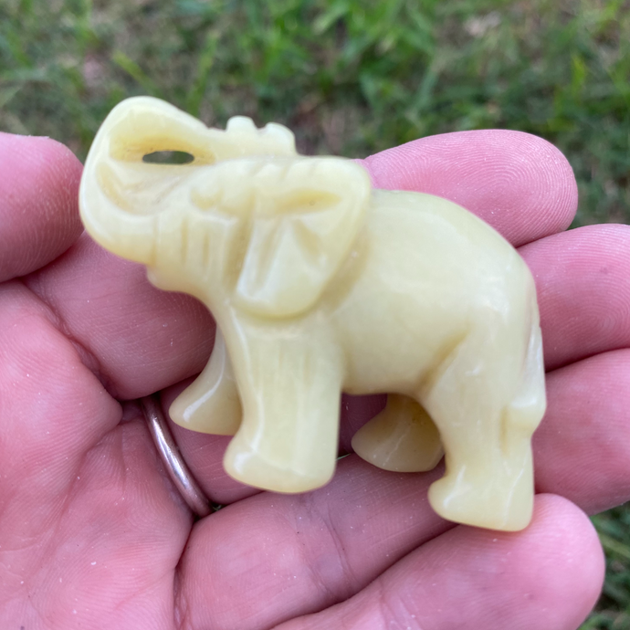 Lemon Crystal Carved Elephant