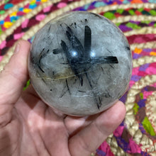 Load image into Gallery viewer, Black Tourmaline in Quartz Sphere Crystal Ball
