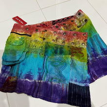 Load image into Gallery viewer, Wrap Around Pop Fastening Rainbow Mini Skirt Festival Hippie Boho Skirt
