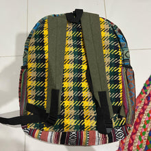 Load image into Gallery viewer, Colourful Himalayan Hemp THC Free cotton padded lined backpack
