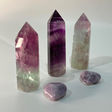 Load image into Gallery viewer, Rainbow Fluorite Crystal Tower Point Generator
