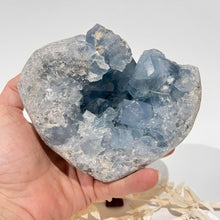 Load image into Gallery viewer, Celestite Crystal Cluster Specimen Raw Crystal Blue crystal
